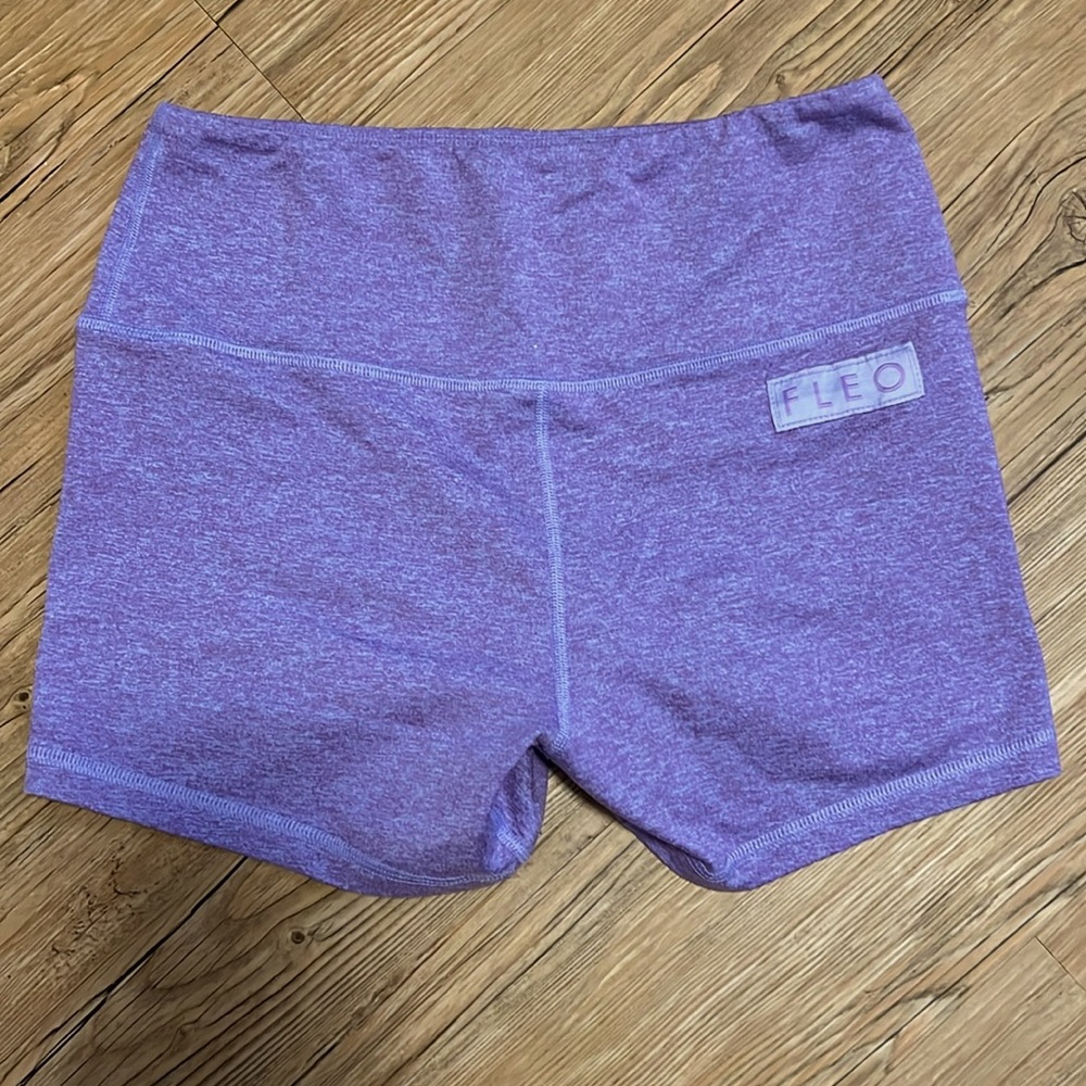 FLEO - Power High Rise Shorts - Purple Heathered - Med
